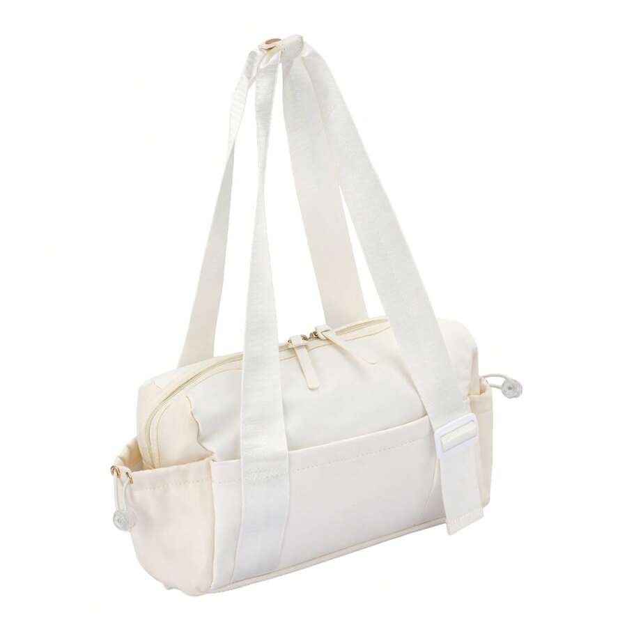 Unisex Sports Duffel Bag, Portable Weekend Travel Carry Bag For Workout & Short Trips - White - View 1