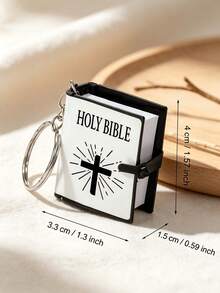 1 móc khóa mini hình sách Kinh Thánh, mặt treo sách tí hon thiết kế hình chữ thập, charm túi xách cầm tay cho nam nữ, dùng cho ba lô, ví, vòng chìa khóa - Nhiều màu - Xem 8