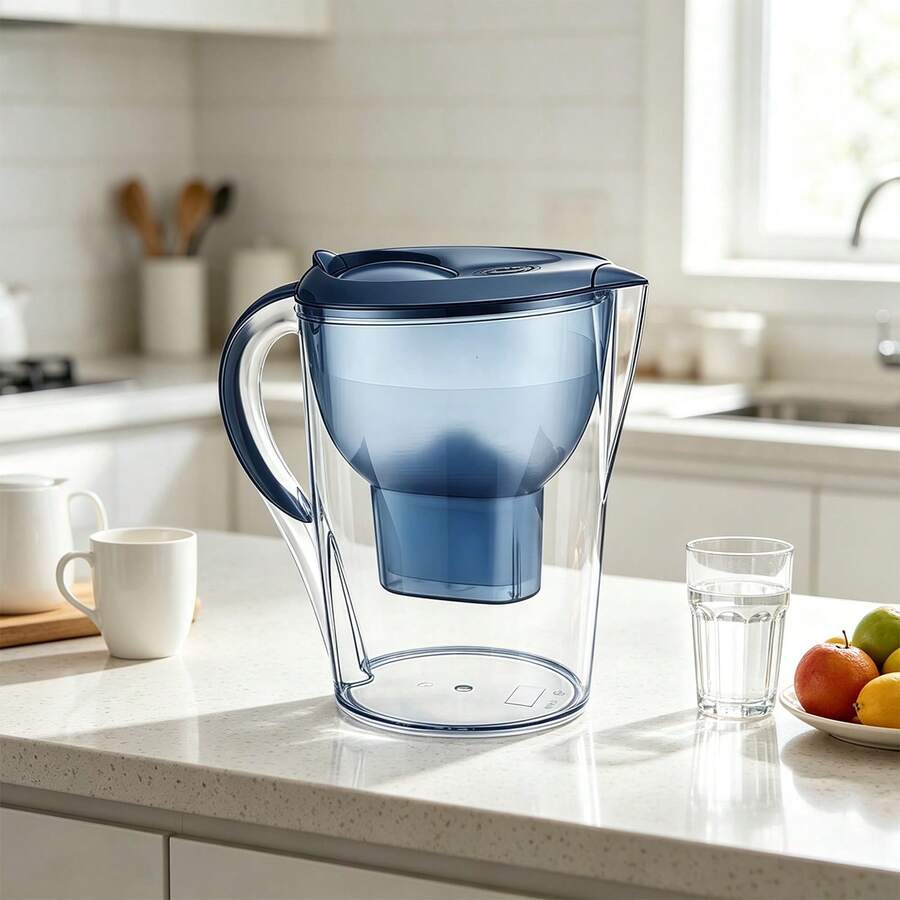 3.5L Movable Water Filter Pitcher For Kitchen, Multi-Layer Filtration Water Filter Jug, Compatible With Replacement Filter Cartridges, 1 Pitcher & 1 Cartridge Included, Household Tap Water Purifier