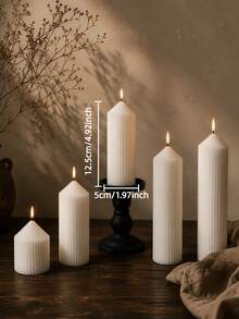 1pc Vintage White Textured Pointed Aromatherapy Candle, 1.97 Inch Diameter (S-4XL Size), Suitable For Home Decor, Photography Props, Desktop Ornament, Gift Idea, Women's Gift, Halloween Decoration - Multiple Styles - View 8
