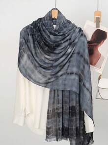 1pc Tie-Dye Fashion Scarf, Women's Muslim Hijab, Lightweight & Breathable, Elegant Outerwear, Beach Sun Protection Shawl - Multicolor - View 17