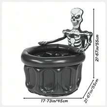 1pc Halloween Inflatable Cauldron Cooler, 23.6 X 26.4 Inch Giant Inflatable Black Cauldron And Stirring Rod Ice Bucket, Suitable For Swimming Pool Halloween Party Photo Props Decoration (Cauldron And Stirring Rod) - Ice Bucket - View 6