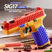 DIY Assembled Colorful G17 Toy Gun With Magazine, Shell Ejection Function And Soft Bullet Launcher, Suitable For Children - Multicolor - View 2