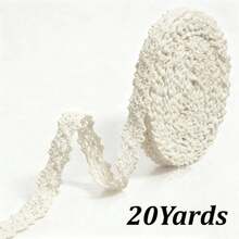5/20Yards 1CM Vintage Lace Ribbon 1cm Wide, Thin Crochet Lace Trim For Handmade Sewing, Scrapbook, Junk Journal, Gift Package, Wedding And Cottagecore Crafts - A - View 16