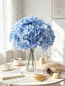 5/12/150pcs Artificial Hydrangea Flowers, Faux Hydrangea With Stems And Artificial Flower Heads, Suitable For Home Wedding Party, Wreath, Bridal Bouquet Decoration, Kitchen Accessories, Bathroom Accessories, Home Decor - Blue - View 6