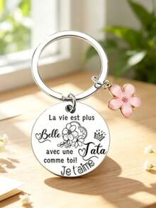 5PCS I Love You Aunt Portable Memorial Pendant, Creative Heartfelt Birthday Gift For Aunt - Silver - View 8