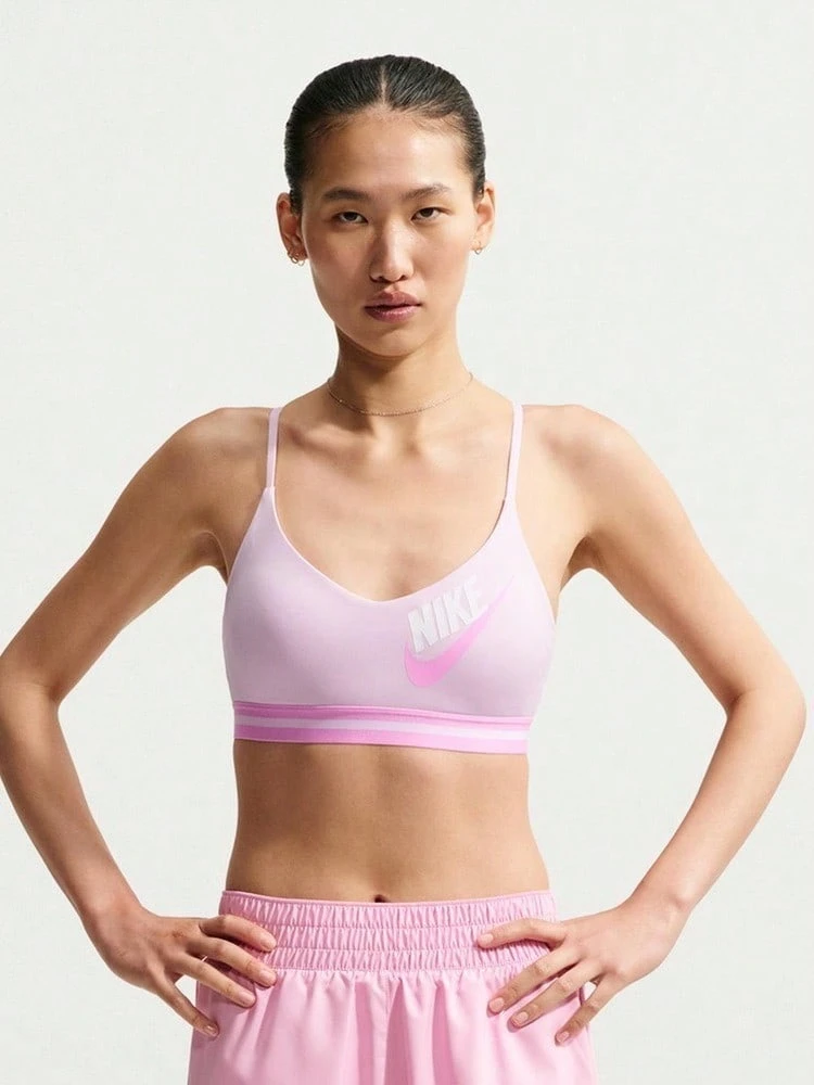 Nike 女款 AS W NK INDY 長袖 LOGO 運動內衣 BRA-LIM9923-583 - 淺粉色 - 查看 1