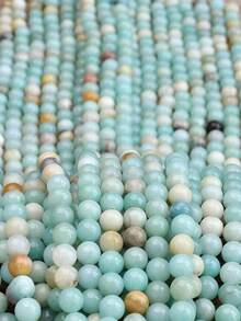 1 Strand Natural Amazonite Beads Jade Beads String 4/6/8/10mm Fashion Handmade Diy Loose Beads Suitable For Making Bracelets Necklaces For Lovers Gift - Abacus Beads - View 3