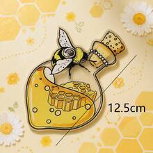 1pc 2D Acrylic Bookmark With Bee And Honey Pattern, Suitable For Marking Book Pages And Page Numbers, Ideal Gift For Reading Enthusiasts, Back To School Gift - A - View 2