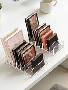 2/1 buah Baki Organizer Eyeshadow 7-Grid, Rak Display Meja Rias, Bahan Plastik PS Transparan, Cocok untuk Bedak Cushion Makeup, Blush, dan Kosmetik Lainnya, Dapat Digunakan untuk Penyimpanan di Kamar Tidur. - Clear - View 3