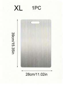 Silver Stainless Steel Cutting Board, Double-Sided Use, Suitable For Cutting Poultry, Fish, Fruits And Vegetables. Odor-Resistant, Stain-Resistant, Rust-Proof. Can Replace Traditional Cutting Boards. Kitchen Essential, Easy To Clean With Water. - Silver - View 8