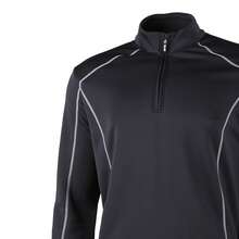 Rhino Mens Seville 1/4 Zip Midlayer Sports Top/Long Sleeved Tee - Black - View 3