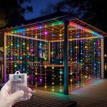 1pc Battery Powered LED Curtain String Lights For Wedding Indoor Decor, Home Curtain Decoration, Holiday Party Background Decorative Lights - Battery Box Curtain Light - View 18