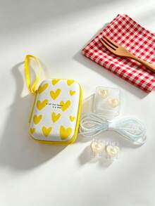 Set Penyimpanan Kabel Data Hati Berkilau 6 Buah, Tas Organizer Aksesori Pengisian Daya Cangkang Keras EVA Lucu dengan Pelindung Pengisi Daya dan Pengatur Kabel, Kantong Penyimpanan Aksesori Digital Portabel untuk Perjalanan - MultiWarna - View 15