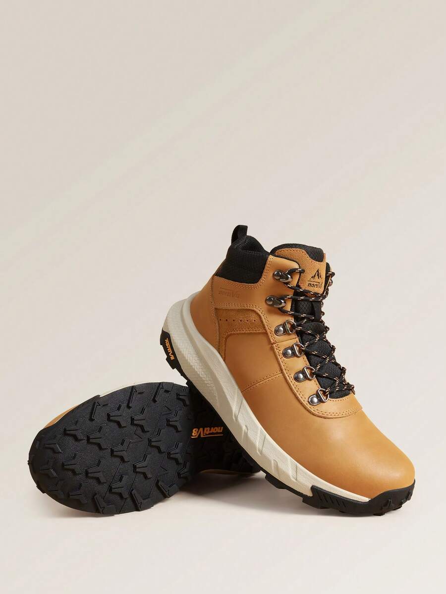 Men's Waterproof Hiking Boots Lightweight, Mid-Cut Trekking Shoes With DriftShield Technology Designed For Outdoor Enthusiasts - 棕色 - 查看 1