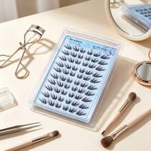60 Clusters New Japanese Style False Eyelashes, Soft And Natural, Suitable For Beginners Single Cluster Application, Fine Segmented Lightweight, Suitable For Daily Commute Wear, Pointed Tip Style - 查看 8