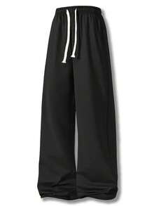 Men's Casual Sports Pants, New Straight Leg Drawstring Casual Pants, Suitable For All Seasons, Best Gift Choice For Husband/Boyfriend In Autumn And Winter - Black - View 3