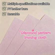 DIY Handmade Glitter Bead Fabric, Plaid Heat Transfer Fabric, Glitter Fine Shimmer Diamond Pattern Heat Transfer Fabric, Diamond Pattern Heat Pressed Bead Texture Decorative Item, High Temperature Resistant Baking Process, Pink Tone, Unique Texture Handmade Product, Moderate Thickness, Suitable For Baking Use - Multicolor - View 2
