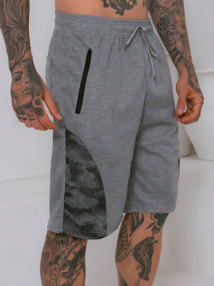 Men's Sweatpants / Zippered Pockets / Elastic Waist - رمادي فاتح - مشاهدة 1