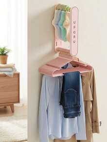 Wall Mounted Clothes Hanger Storage Organizer, Retractable Punch-Free Hanger Holder Rack For Laundry Room Bathroom Closet, Space Saving Hanger Hook Storage Rack - Telescopic Clothes Hanger - View 3
