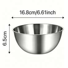 3pcs/1pc Stainless Steel Mixing Bowl With Rolled Rim, Durable And Easy To Clean, Brushed Metal Surface, Stackable Kitchen Bowls In Multiple Sizes, Suitable For Baking, Mixing, Meal Prep, Fruit, Pasta, Holiday Themed Parties And Outdoor Use, Durable Cooking Storage Bowl, Ideal Kitchen Gadget, Christmas/Back To School Gift - View 13