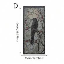 1/4pcs Halloween Stained Frosted Glass Static Window Films. Flying Bat, Black Spider Web Pattern Design Gothic Retro Removable Vinyl Privacy Stickers. Perfect For Spooky Halloween Festive Party Home Decor. - Multicolor - View 15