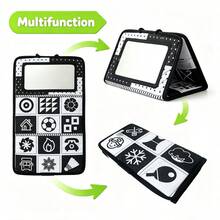 Children's Cloth Book Educational Toy Black White Red Double-Sided Folding Mirror Cloth Book Infant Toddler Toy - Multicolor - View 3