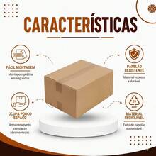 Kit 75 Caixas Papelão Resistente 24X15X10 Envios Ecommerce Flat Pac correios - Retângulo - Visão 8