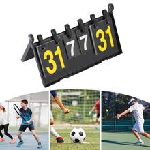 4-Digit Portable Flip Scoreboard, Multi-Function Scoreboard 15.3*8.3*8.3in For Ultimate Tennis, Basketball, Baseball, Softball, Volleyball, Football - Black - View 3