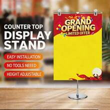 Photography Backdrop Stand Adjustable T-Shape Background Frame Support System With Clips, For Video Studio, POP Poster Stand, Desktop Mini Display Rack, T-Shaped Advertising Stand, Price Tag Clip, Telescopic Stainless Steel Display Stand - View 4