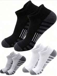 3/5/10/12/15/30 Pairs Of Men's Thickened Ankle Socks, Sports Running Socks, Low-Cut Casual Sports Socks, Ankle Socks, Unisex, Men's Boat Socks, Men's - Multicolor - View 1