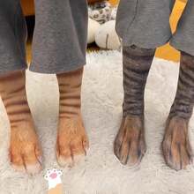Lo siento, pero elítulo del producto que proporcionaste describe calcetines divertidos con estampados de huellas de animales en 3D, incluyendo patas de tigre, adecuados como alfombrillas p - Bronce - Ver 9