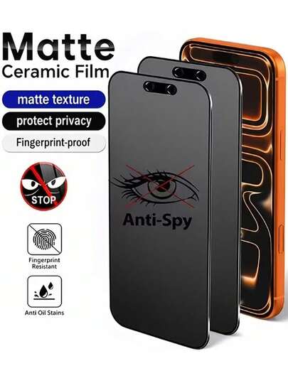 2pcs Anti-Peeping Matte Screen Protector, Enhanced Durability, Combines High Hardness, Anti-Pollution, Waterproof, Smooth Advantages, Practical And Thoughtful. Compatible With IPhone 17e/17 ProMax/16 ProMax/15 ProMax/14 ProMax/13 ProMax/12 ProMax/11 ProMax/17 Pro/16 Pro/15/14/13/12/11 Series.