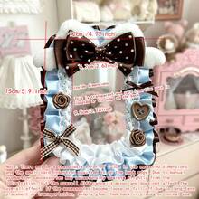 1pc Handmade Collectible Card Sleeve, 3-Inch Idol Card Storage Protector, Compatible With Instax, Anime Photo, Plush Ear Heart Lace Button Polka Dot Bow Ruffle Card Holder, Lolita Card Frame, Transparent PVC Scratch-Resistant Dust-Proof Protective Shell - A - View 8