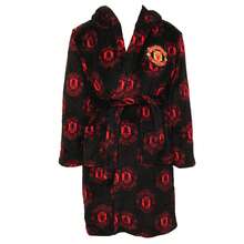 Manchester United FC FC Childrens/Kids Dressing Gown - Black/Red - View 1