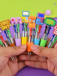 12/18 PCS Pulpen Berbentuk Konsol Game, Pulpen Acak dengan Gagang Kartun Lucu dan Berbagai Warna untuk Siswa, Hadiah Kelas, Kado Ulang Tahun, dan Perlengkapan Sekolah. - MultiWarna - View 5