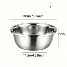 3pcs/1pc Large Rim Stainless Steel Seasoning Bowl, Thickened Durable Space-Saving Stainless Steel Multi-Functional Basin, Suitable For Kneading Dough, Washing Vegetables And Commercial Seasoning Storage. Prevent Water Splashing And Spilling (Large Rim Design); Excellent Practical Gift For Housewives, Christmas/Back To School Season. - View 14