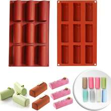 Non-Stick 9-Cavity Semi-Cylindrical Silicone Baking Mold, Flexible For Homemade Ice Cream Balls, Cakes, Handmade Soaps And Cake Pops - Multicolor - View 9