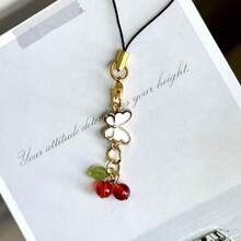1pc Cherry Butterfly Phone Charm Pendant, Universal Smartphone, Minimalist Healing Small Accessory, Can Decorate Keychain Bag - Multicolor - View 11
