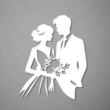 1pc Wedding Couple Metal Cutting Template, Suitable For Scrapbooking DIY, Photo Album Decoration, Embossed Paper Card - Wedding - View 7