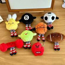 Juguete de peluche con forma de animal para niños, rugby, billar, fútbol con patas, decoración colgante con cara sonriente y tierno, muñcreativo, regalo de cumpleaños. - -12cm-Estilo 7 - Ver 5