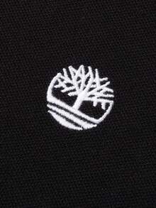 Timberland Áo polo nam dáng rộng thoải mái có cổ, phong cách công sở thoáng khí cho mùa hè và thể thao ngoài trời - màu đen - Xem 5