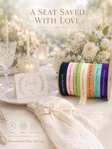Customized Satin Ribbon, 25mm Personalized DIY Ribbon, Gift Wrapping, Birthday, Wedding, Anniversary, Woven Ribbon Bow Decoration Gifts, School Supplies, Back To School Season - Multicolor - View 3