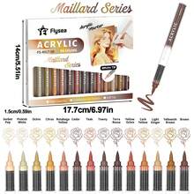 Flysea Acrylic Paint Markers, 1 Box 14 Colors, Liquid Ink Soft Tip, Waterproof Stackable Colorful Painting Graffiti, Coloring Set, First Day Of School - Multicolor - View 15