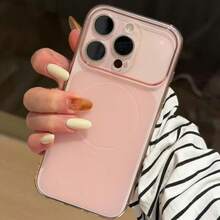 Phone Case - Large Window Lens, Compatible With Apple 17 Pro 17 Pro Max, Matte Transparent Phone Case, Compatible With Apple 17 16 15 14 13 12 11 PRO PROMAX PLUS AIR, Back To School, Suitable For All Seasons, Gift For Friends, Relatives, Colleagues, Subordinates - Pink - View 3