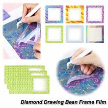 Reusable Diamond Art Release Section Frame Film, 12/18/30 PCS Non-Stick Release Paper For Diamond Painting Lovers, 10 * 10 Cm Diamond Art Accessories And Tools For Sectioning, Gradient Rainbow - View 2