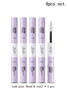 Desliy 6/5/4/3/2/1pc Lash Glue & Sealer 2-In-1 Eyelash Adhesive (Bonding & Sealing) Waterproof Quick Dry Strong Long-Lasting Invisible DIY Lash Extensions For Beginners - Mauve Purple - View 6