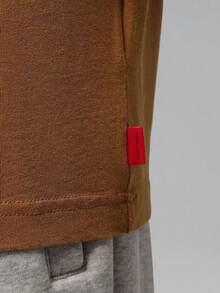 Jordan Kaos Rajut Lengan Pendek Tanpa Kerah Pria AS BRK S AIR 85 SS Crew TIO0028-281 - Mocha Brown - View 5