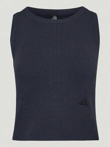 Adidas Summer Casual Solid Color Cropped Sports Tank Top KX0308 - Navy Blue - View 2