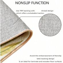 1 Peça Tapete de Banho com Padrão de Folha Vintage, Material de Lã de Alpaca, Tapete de Cozinha, Tapete de Entrada Ultra Macio, Carpete Impresso, Design Retangular, À Prova d'Água e Fácil de Limpar, Acessório de Decoração para Casa Adequado para Banheiro, Cozinha, Entrada, Corredor, Lado da Cama, Sala de Estar, Quarto. Lavável em Máquina - A - Visão 10